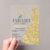 Elegantes Glitzer Dress | 40 & Fabulous Birthday Acryleinladungen (Insitu (Handheld))