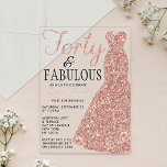 Elegantes Glitzer Dress | 40 & Fabulous Birthday Acryleinladungen<br><div class="desc">Feiern Sie stilvoll mit diesen trendigen und eleganten Rose Gold Glitzer Kleid 40. Geburtstag Acryleinladungen. Das Design ist einfach zu personalisieren und Ihre Gäste werden begeistert sein,  wenn sie diese stilvollen Einladungen erhalten.</div>