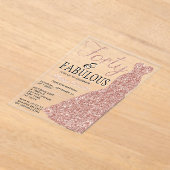 Elegantes Glitzer Dress | 40 & Fabulous Birthday Acryleinladungen (Ablage )