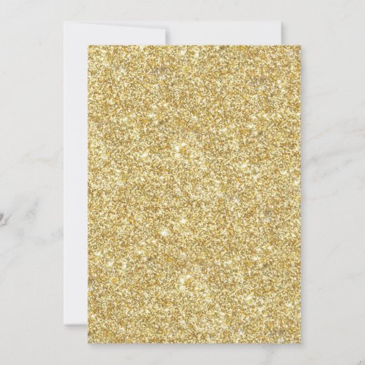 Elegantes Glitzer Dress | 40 & Fabulous Birthday Einladung (Rückseite)