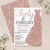 Elegantes Glitzer Dress | 40 & Fabulous Birthday Einladung