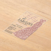 Elegantes Glitzer Dress | 50 & Fabulous Geburtstag Acryleinladungen (Ablage )