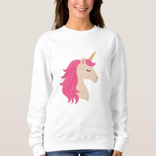 Elegantes Glitzer-Einhorn mit funkelndem Stil Sweatshirt (Vorderseite)