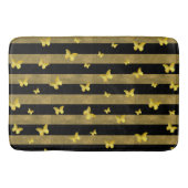Elegantes Glitzer Gold Butterfly-Muster Badematte (Vorderseite)