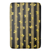 Elegantes Glitzer Gold Butterfly-Muster Badematte (Vorderseite Vertikal)