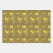 Elegantes Glitzer Gold Butterfly-Muster Geschenkpapier Set (Vorderseite 2)