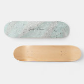 Elegantes Glitzer Individuelle Name Skateboard (Horizontal)