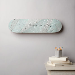 Elegantes Glitzer Individuelle Name Skateboard