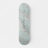 Elegantes Glitzer Individuelle Name Skateboard (Vorne)