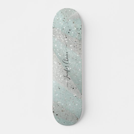 Elegantes Glitzer Individuelle Name Skateboard (Vorne)