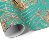 Elegantes Glitzer Peacock Feathers Pattern Geschenkpapier (Rolleneckpunkt)