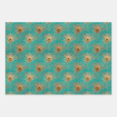 Elegantes Glitzer Peacock Feathers Pattern Geschenkpapier Set (Vorderseite 3)