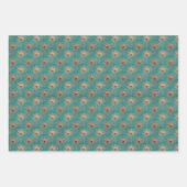 Elegantes Glitzer Peacock Feathers Pattern Geschenkpapier Set (Vorderseite)