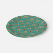 Elegantes Glitzer Peacock Feathers Pattern Pappteller (Schrägansicht)