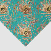 Elegantes Glitzer Peacock Feathers Pattern Seidenpapier (Detail)
