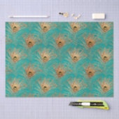Elegantes Glitzer Peacock Feathers Pattern Seidenpapier (Handwerk)