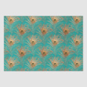 Elegantes Glitzer Peacock Feathers Pattern Seidenpapier (Vorderseite)