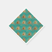 Elegantes Glitzer Peacock Feathers Pattern Serviette (Ecke)