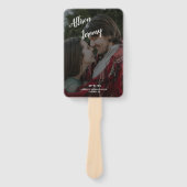 Elegantes Glitzer Rose Gold Foto Hochzeitsprogramm Fächer (Vorderseite)