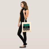 Elegantes Glitzer-und Damast-Muster mit Monogramm Tragetasche (Vorderseite (Model))