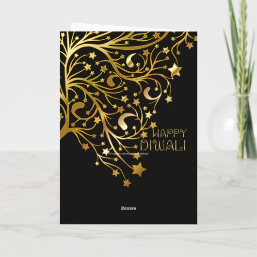 Elegantes glückliches Diwali spielt das schwarze Karte (Rückseite)