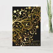 Elegantes glückliches Diwali spielt das schwarze Karte (Vorderseite)