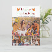 Elegantes glückliches Erntedankfest Herbst Blätter Feiertagskarte (Stehend Vorderseite)