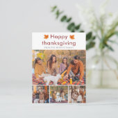 Elegantes glückliches Erntedankfest Herbst Blätter Feiertagspostkarte (Stehend Vorderseite)