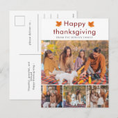 Elegantes glückliches Erntedankfest Herbst Blätter Feiertagspostkarte (Vorne/Hinten)