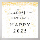 Elegantes glückliches neues Jahr 2025 Poster (Vorne)
