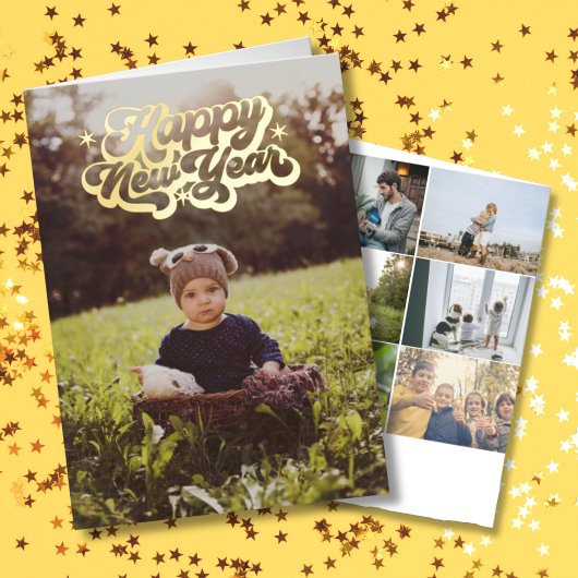 Elegantes glückliches neues Jahr 8 Foto eingeklapp