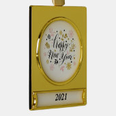 Elegantes glückliches neues Jahr Banner-Ornament Gold (Rechts)