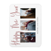 Elegantes glückliches neues Jahr Moderne rosa Foto Magnet (Vertikal)
