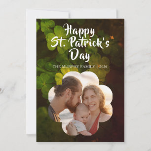 Elegantes Glückskleeblatt-Foto St. Patrick's Day Feiertagskarte