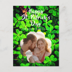 Elegantes Glückskleeblatt Foto St. Patrick's Day Feiertagspostkarte
