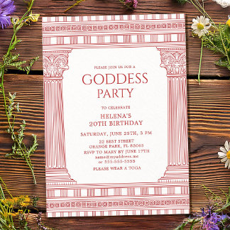 Elegantes Goddess Party laden in Rosa ein Einladung