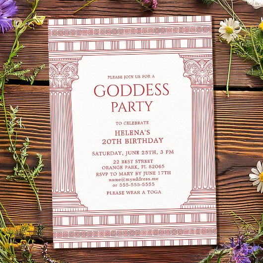 Elegantes Goddess Party laden in Rosa ein Einladung