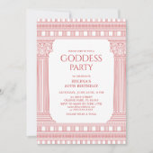 Elegantes Goddess Party laden in Rosa ein Einladung (Vorderseite)