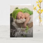 Elegantes Godmateranforderung-Foto Karte (Gelbe Blume)