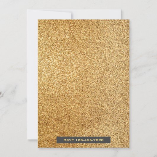 Elegantes Gold 2018 Feuerwerkskörper Silvester Par Einladung (Rückseite)