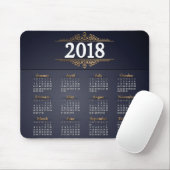 Elegantes Gold 2018 und blauer Kalender | Mousepad (Mit Mouse)