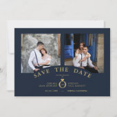 Elegantes Gold 2 Fotos Hochzeit (Vorderseite)