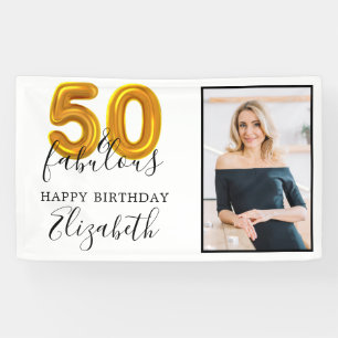 Elegantes Gold 50 & Fabulous 50. Geburtstag Foto Banner
