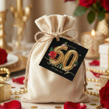 Elegantes Gold 60. Geburtstag Rot Pink Rose Schwar