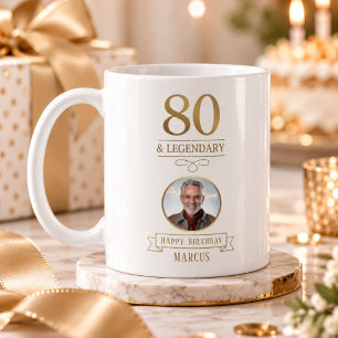 Elegantes Gold 80. & legendärer Geburtstag Kaffeetasse