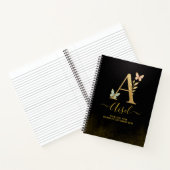Elegantes Gold "A" Monogram Notebook Notizblock (Innenseite)