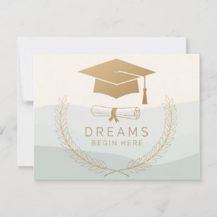 Elegantes Gold Abschluss Design   Träume beginnen  Postkarte