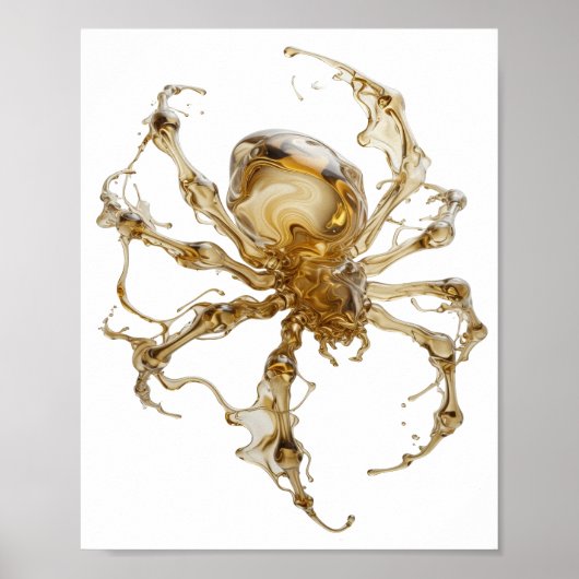 Elegantes Gold ABSTRACT ART Design Poster (Vorne)