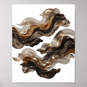 Elegantes Gold ABSTRACT ART Künstlerisches Motiv Poster