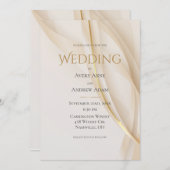 Elegantes Gold Abstrakt Moderne Hochzeit Einladung (Vorne/Hinten)